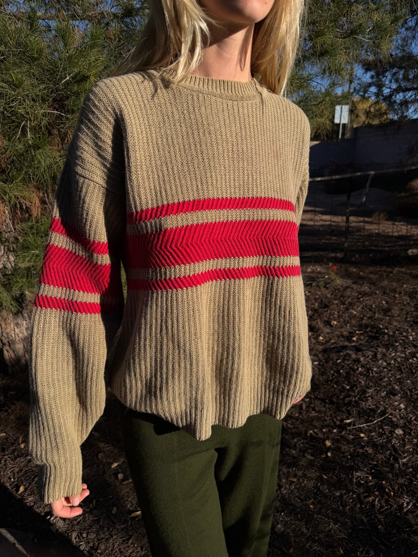 red stripe sweater