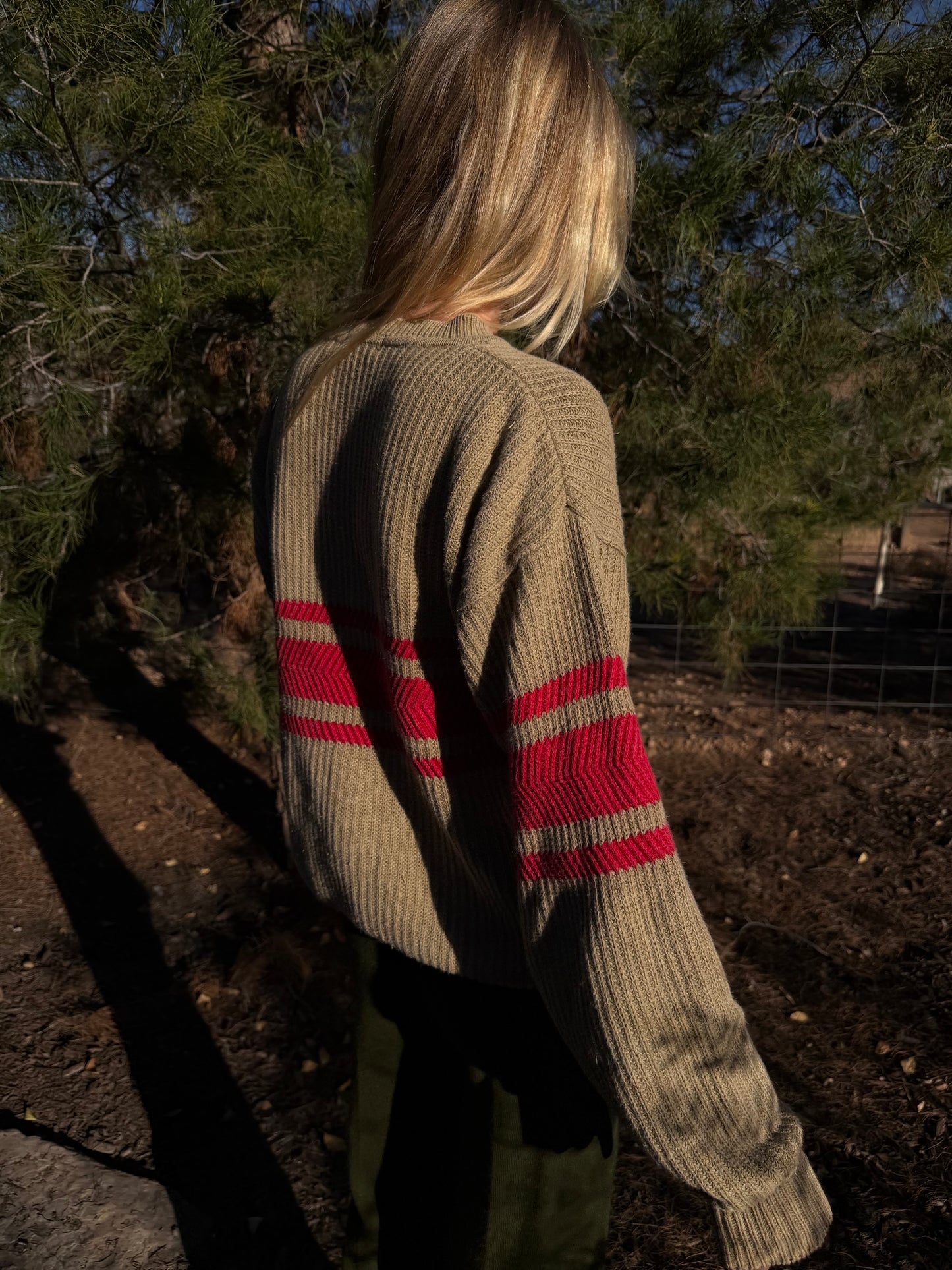 red stripe sweater
